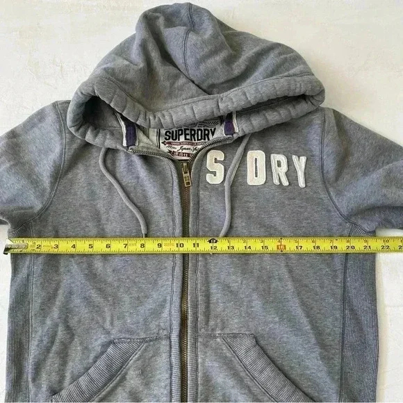 Superdry Classic Union Workwear Supplies Full Zip Hoodie Men Gray Size L